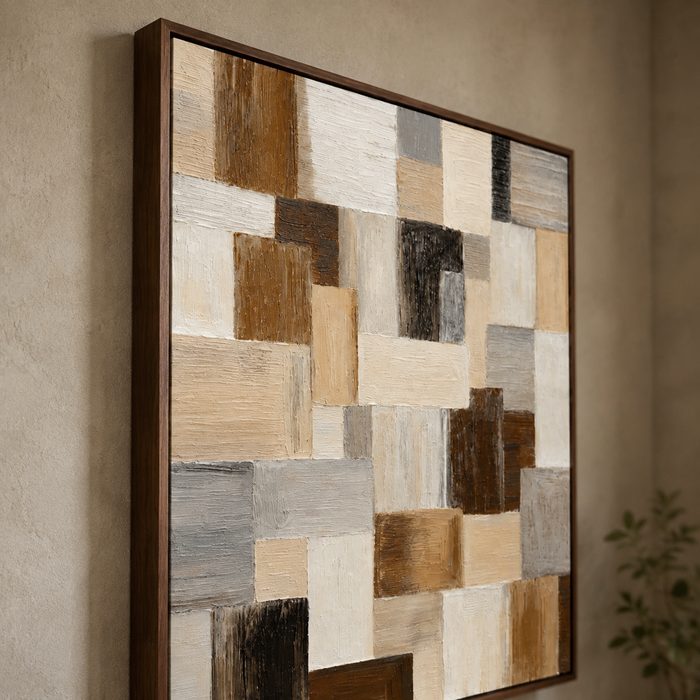 Neutral Mosaic Rhythm oil painting view 7