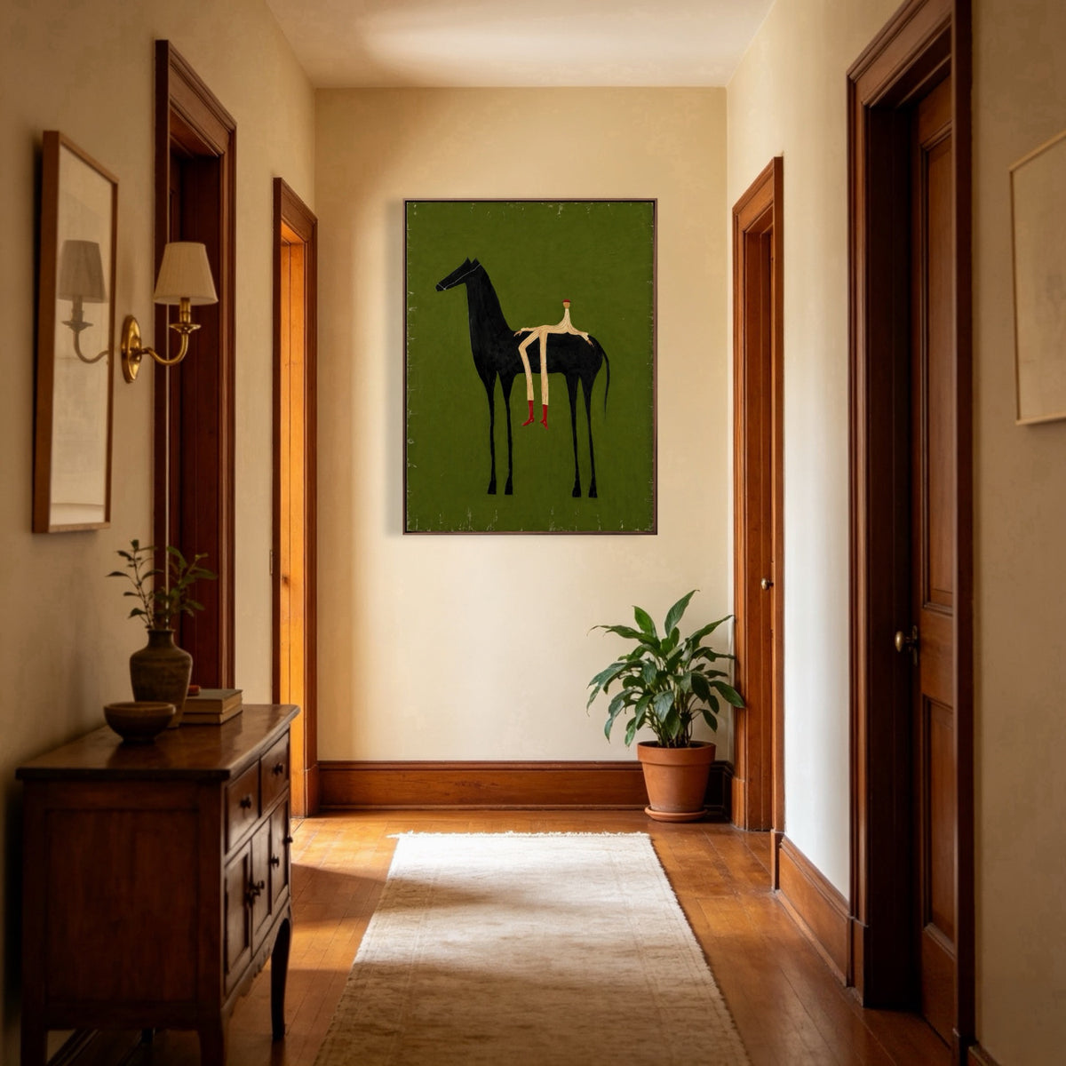 Olive Field Rider oil painting room view 2