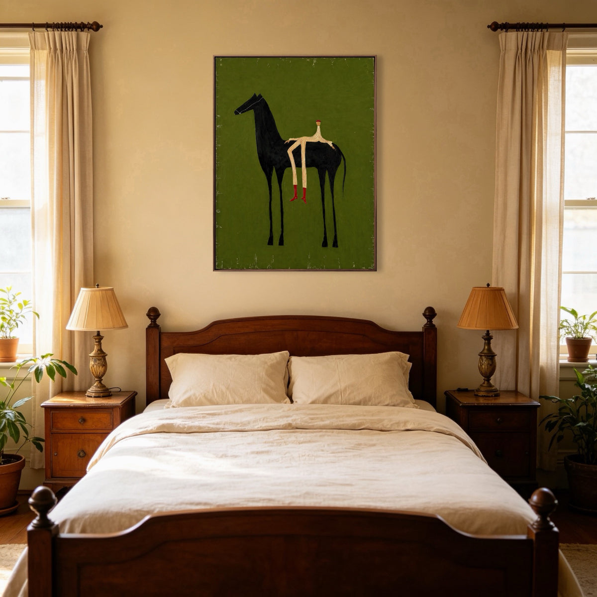 Olive Field Rider oil painting room view 3