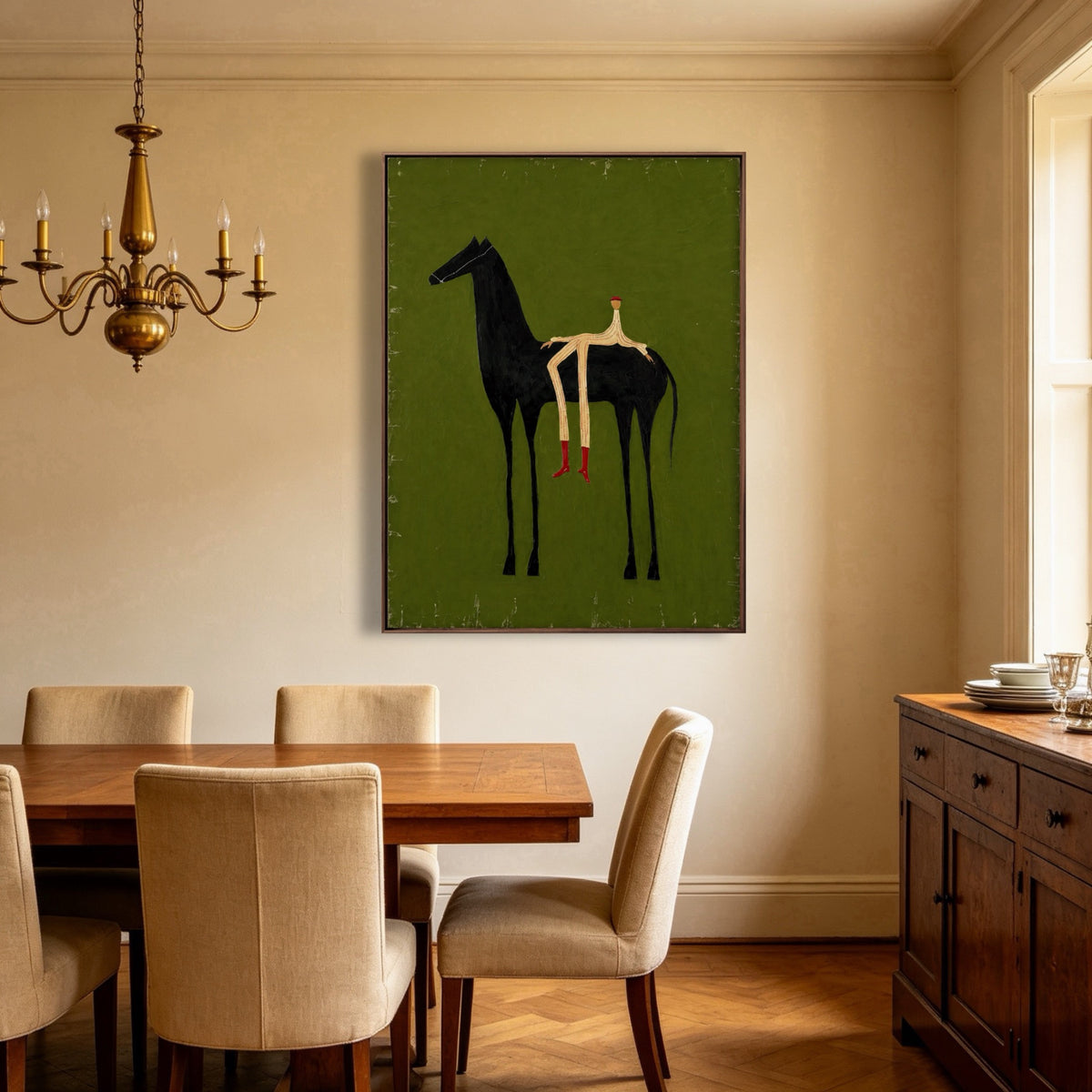 Olive Field Rider oil painting room view 5