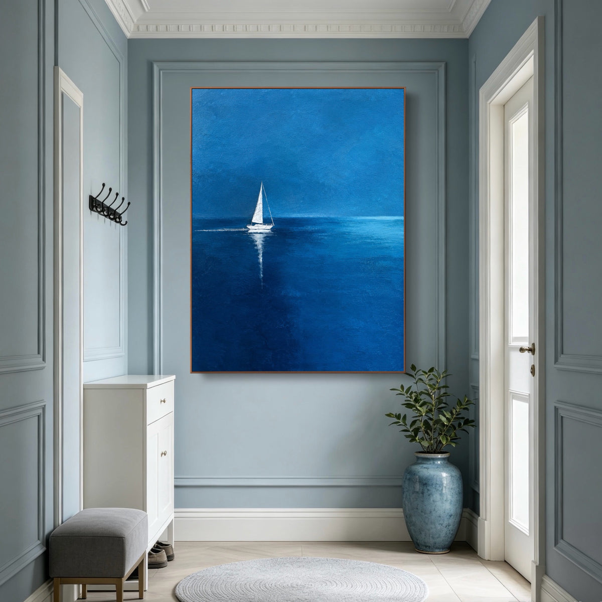 One Distant Sail — vertical coastal & ocean art, view 1