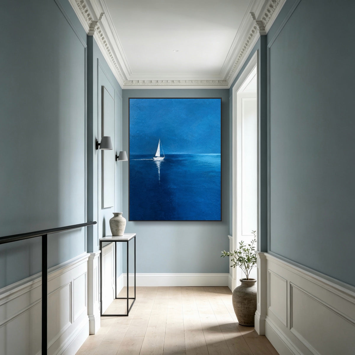 One Distant Sail — vertical coastal & ocean art, view 2