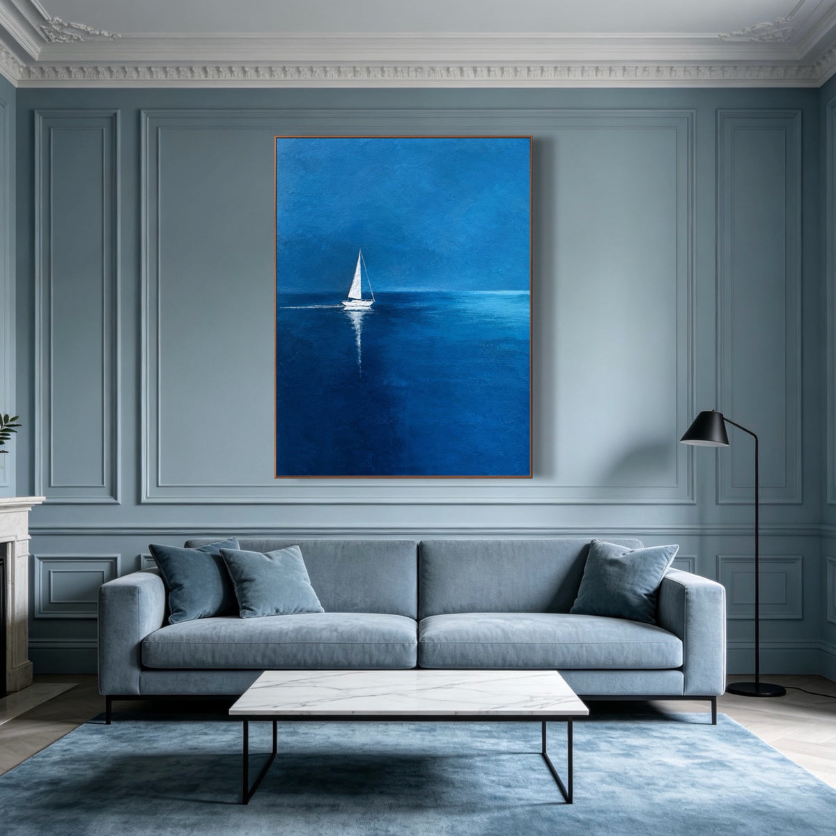 One Distant Sail — vertical coastal & ocean art, view 3