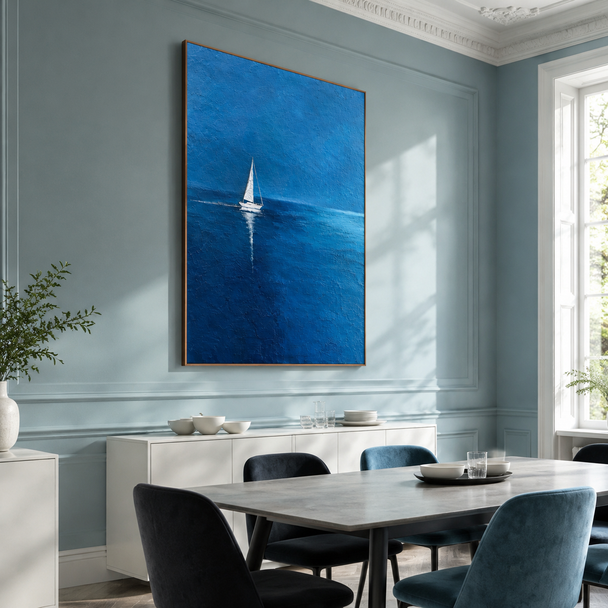 One Distant Sail — vertical coastal & ocean art, view 7