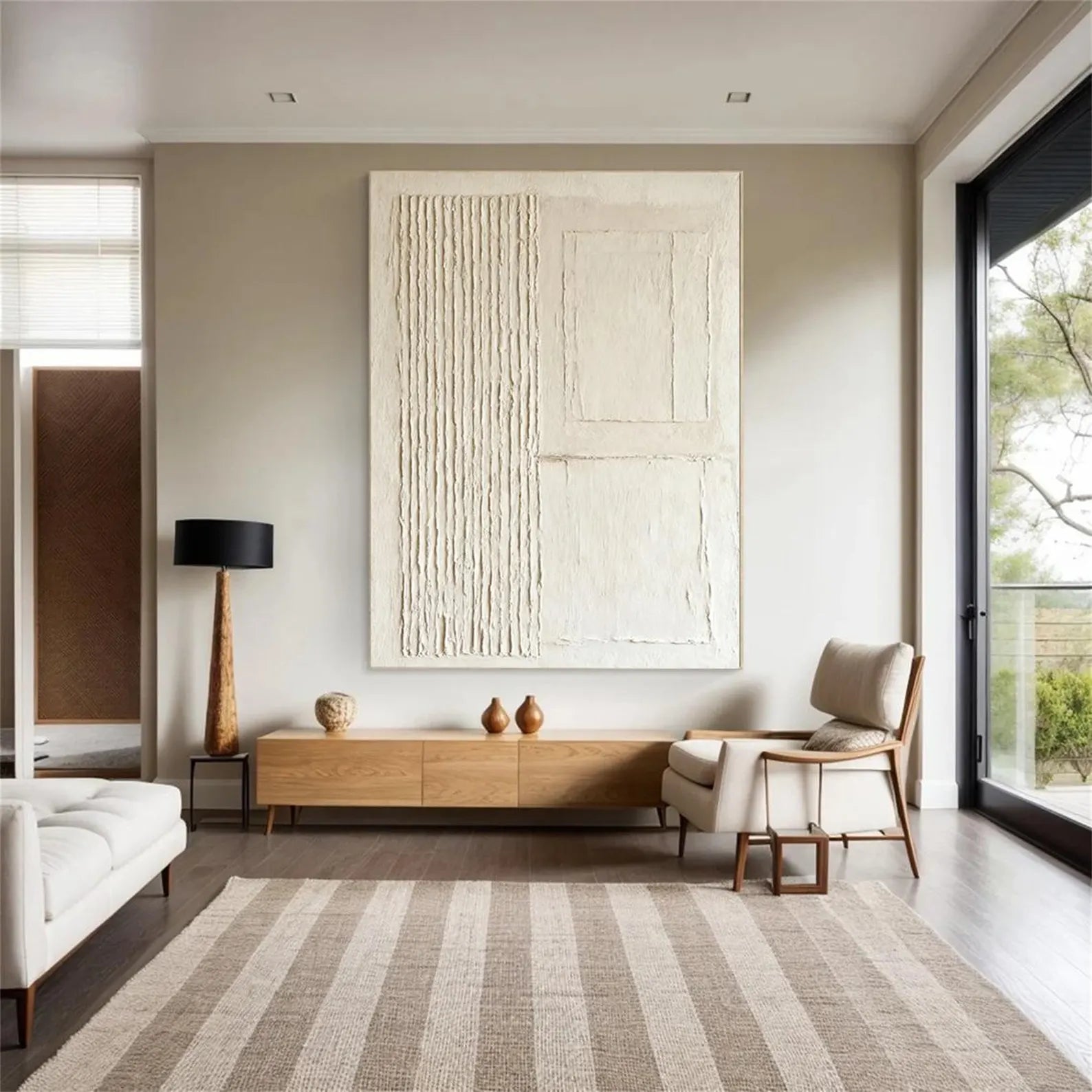 Textured Geometric Serenity | Neutral Tones