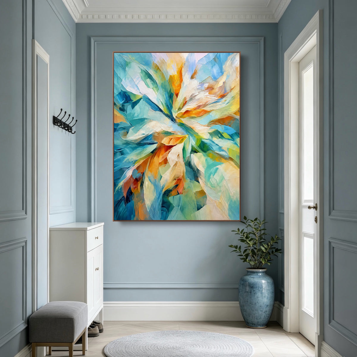 Petals Catch Fire — vertical floral & botanical art, view 1