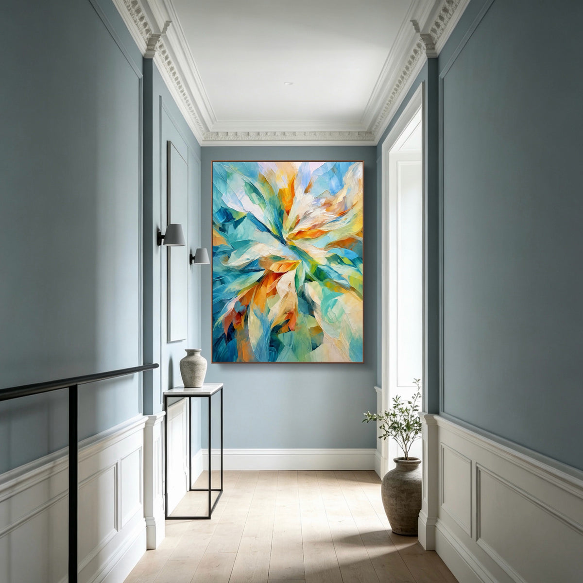 Petals Catch Fire — vertical floral & botanical art, view 2