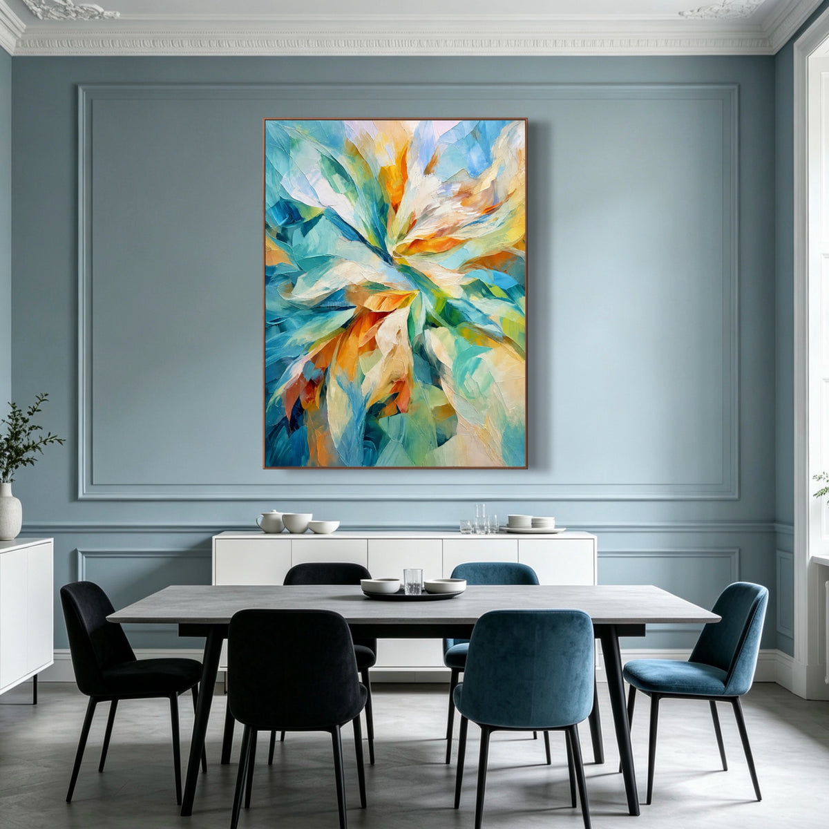 Petals Catch Fire — vertical floral & botanical art, view 4