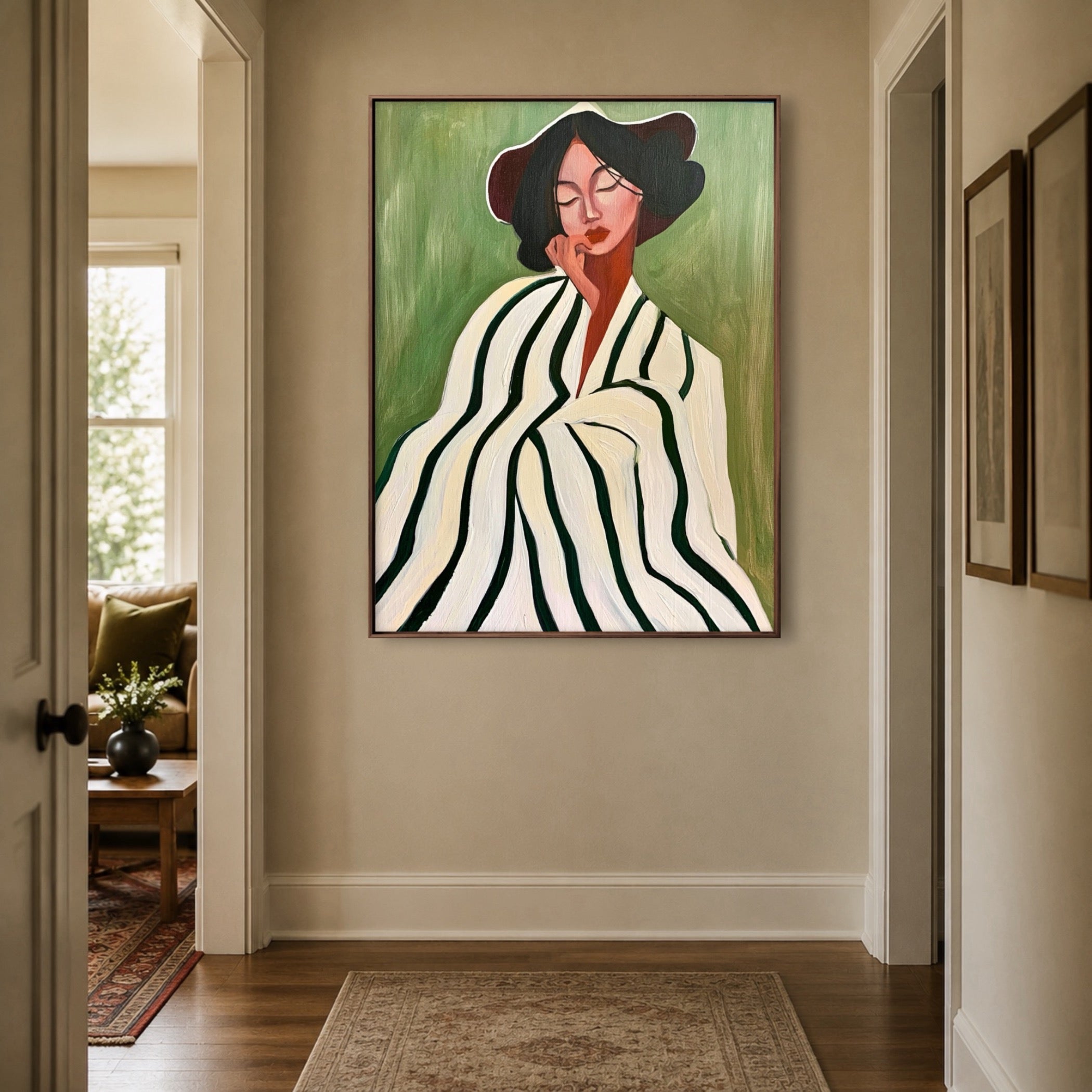 Quiet Striped Reverie — hallway view