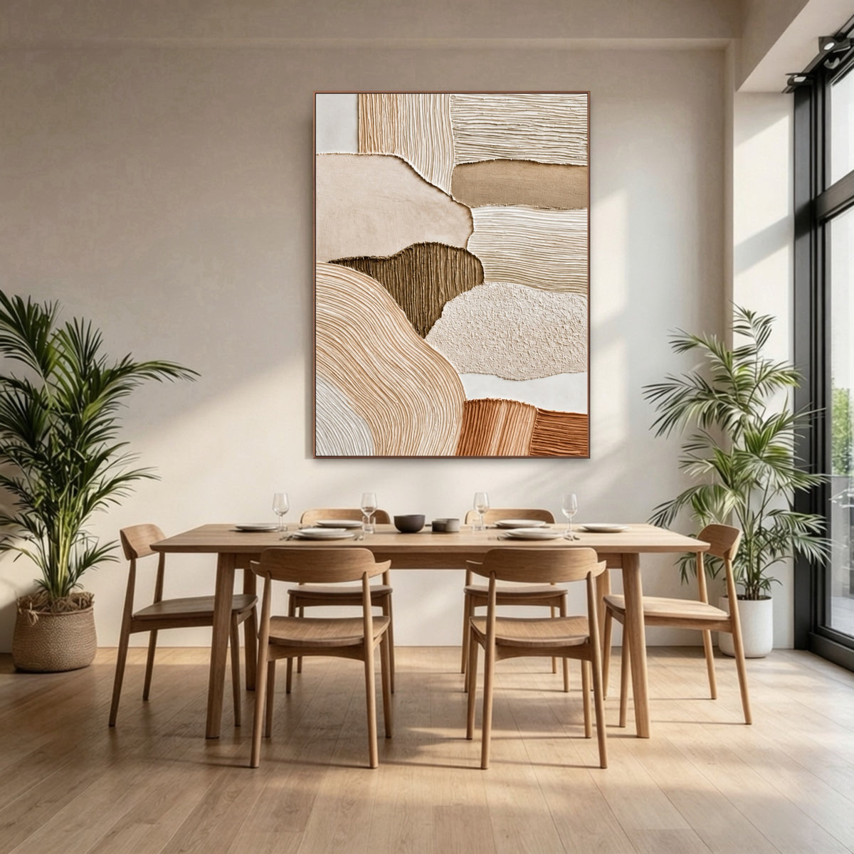 Sandstone Fold Study — vertical textured & impasto art, view 2