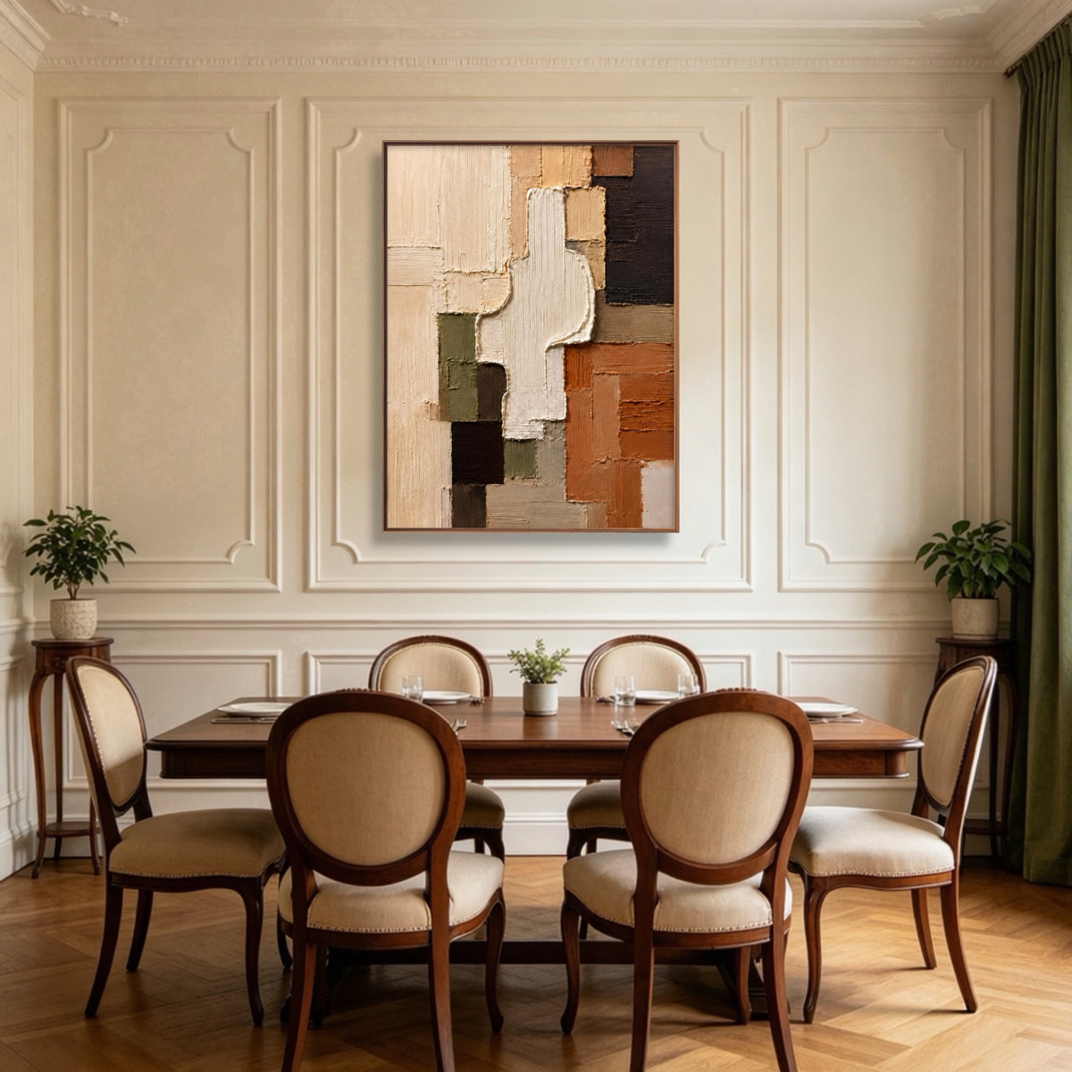 Stacked Earthen Fragments — vertical textured & impasto art, view 2