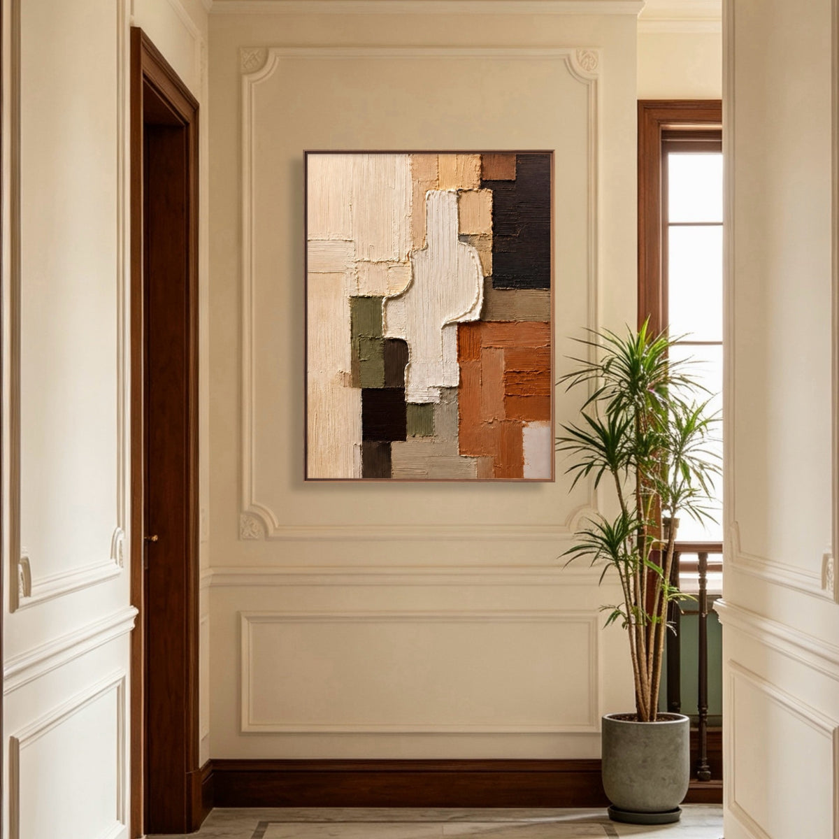 Stacked Earthen Fragments — vertical textured & impasto art, view 4