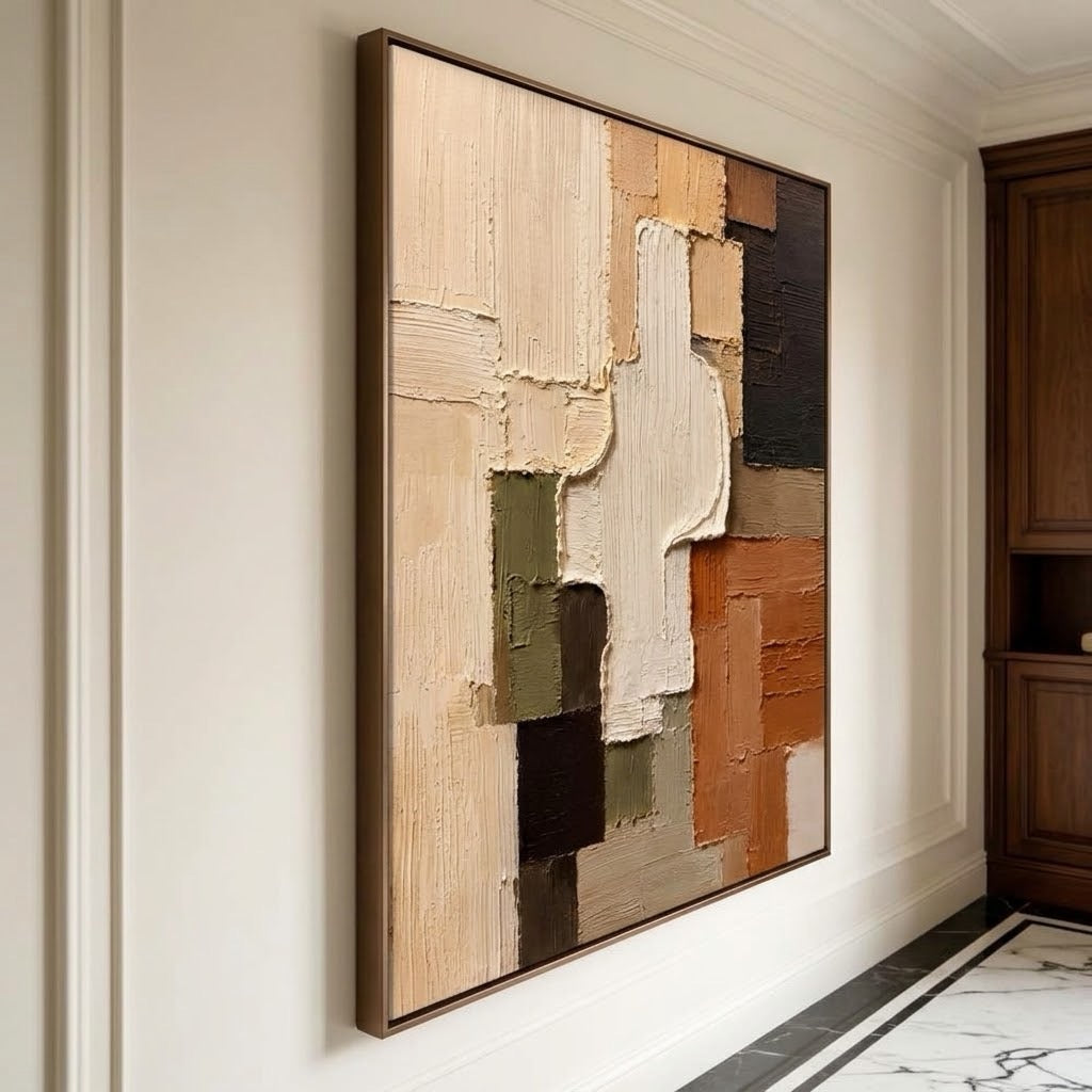Stacked Earthen Fragments — vertical textured & impasto art, view 6