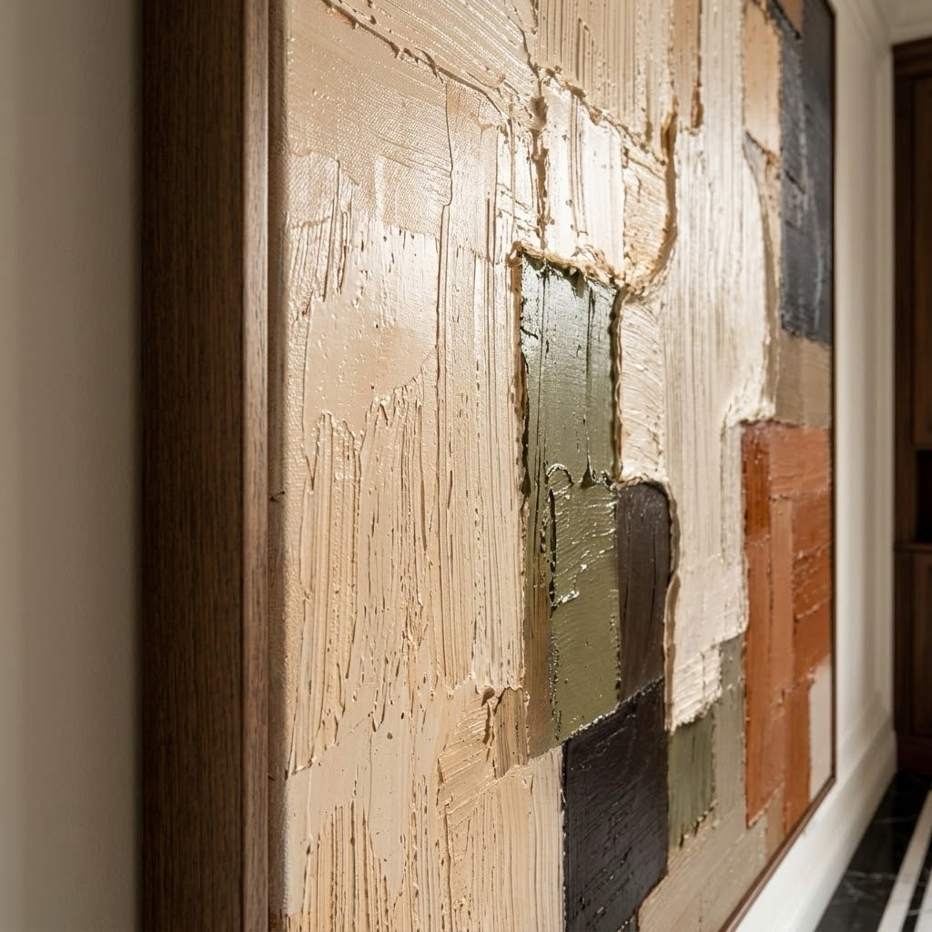Stacked Earthen Fragments — vertical textured & impasto art, view 7