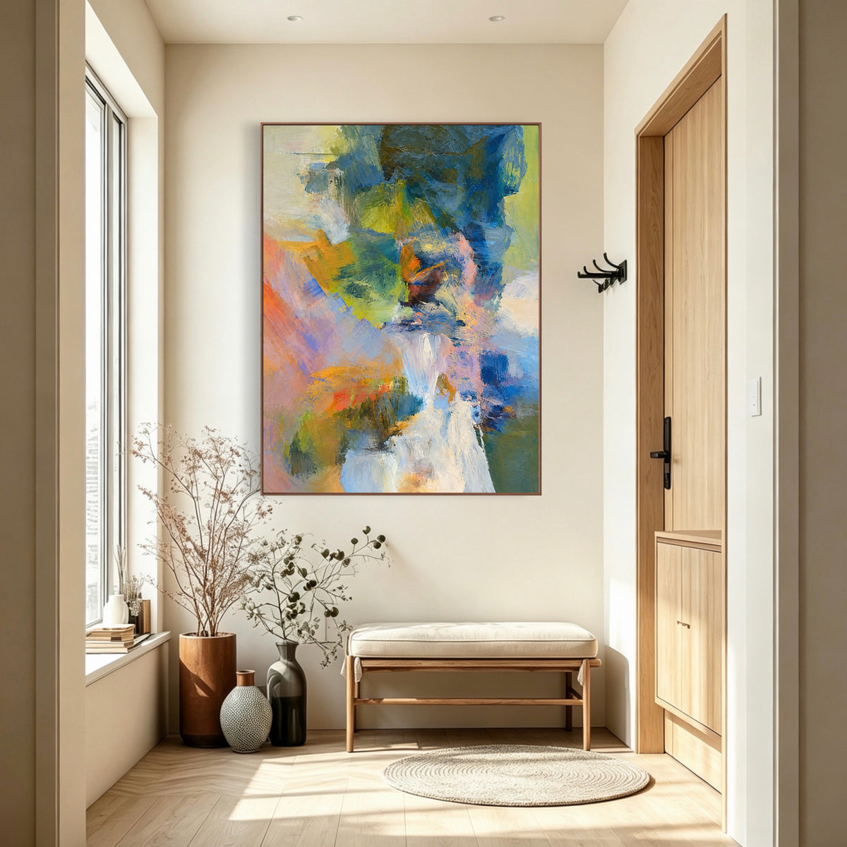 Sudden Spring Movement — vertical textured & impasto art, view 1