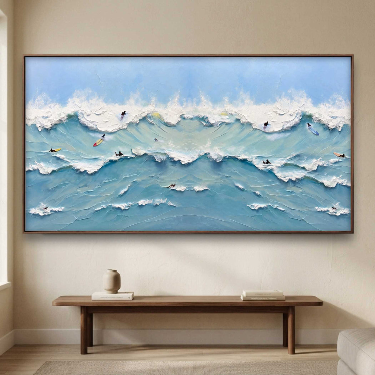 Surfers Between Swells oil painting view 1