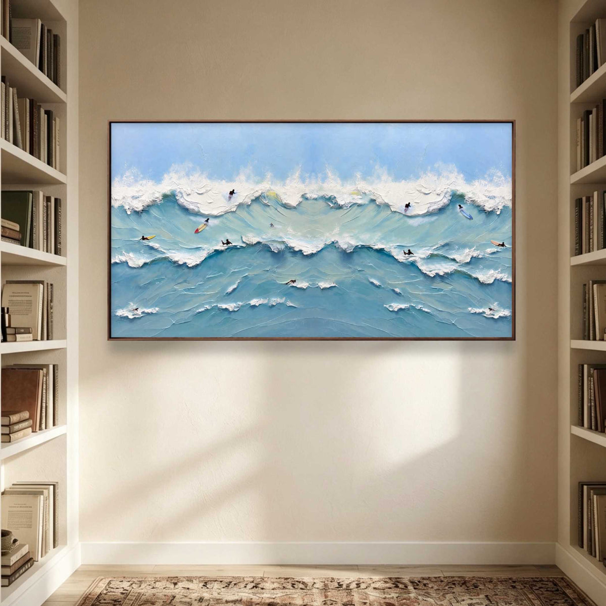 Surfers Between Swells oil painting view 2