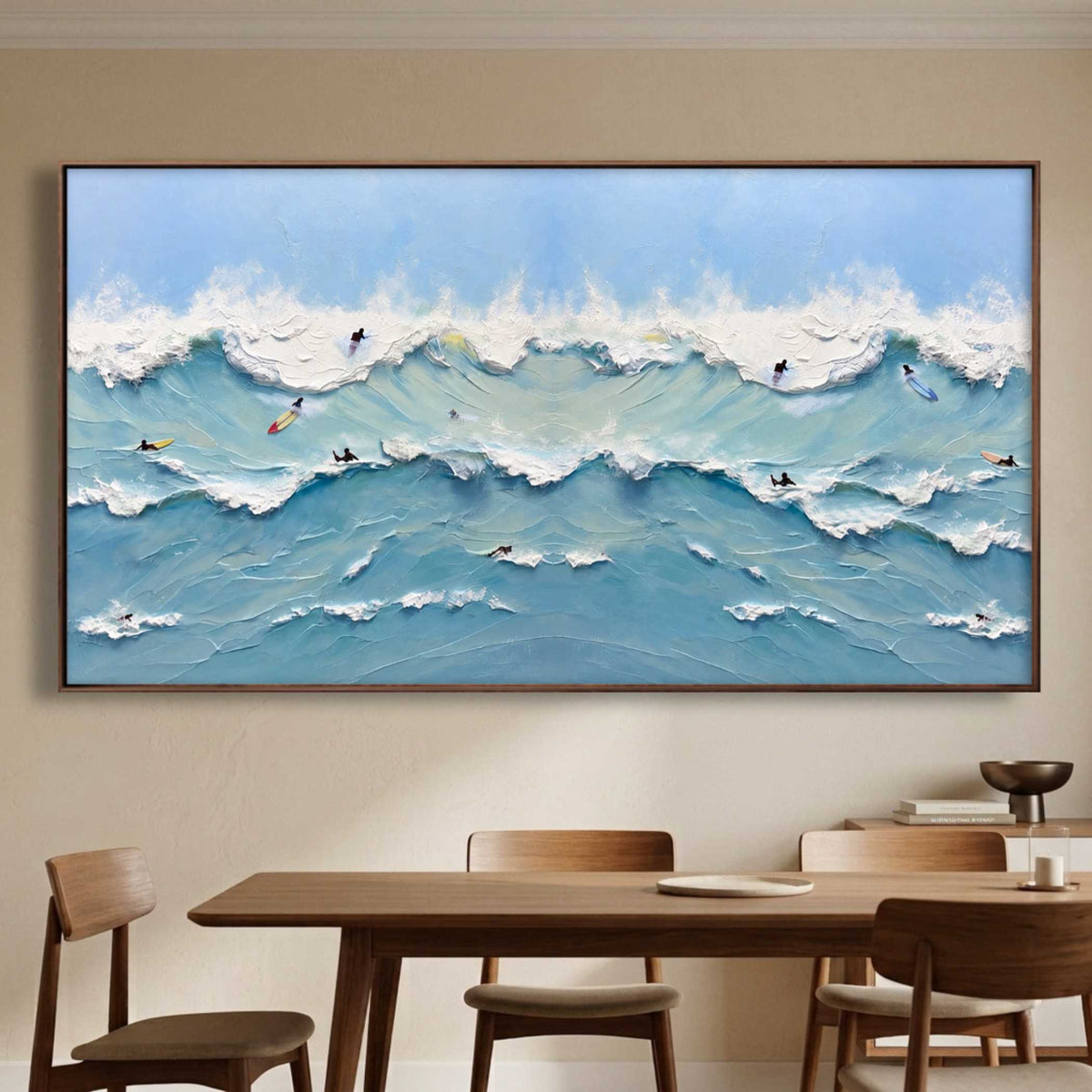 Surfers Between Swells oil painting view 3
