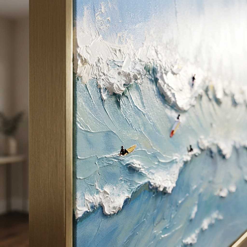 Surfers Between Swells oil painting view 7
