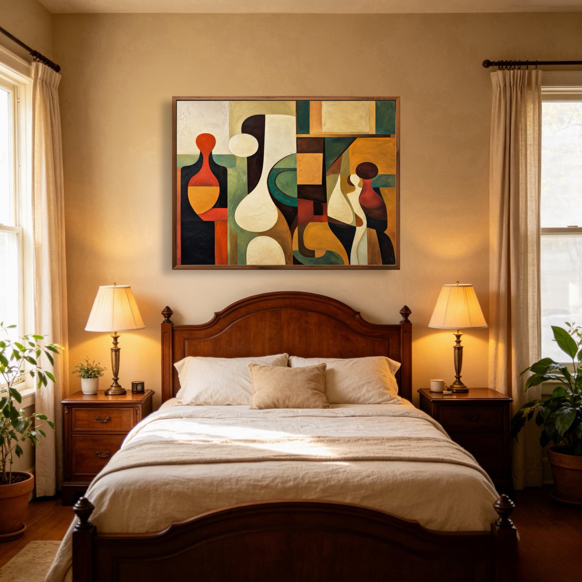 Tabletop Shape Ensemble — horizontal geometric & linear art, view 2