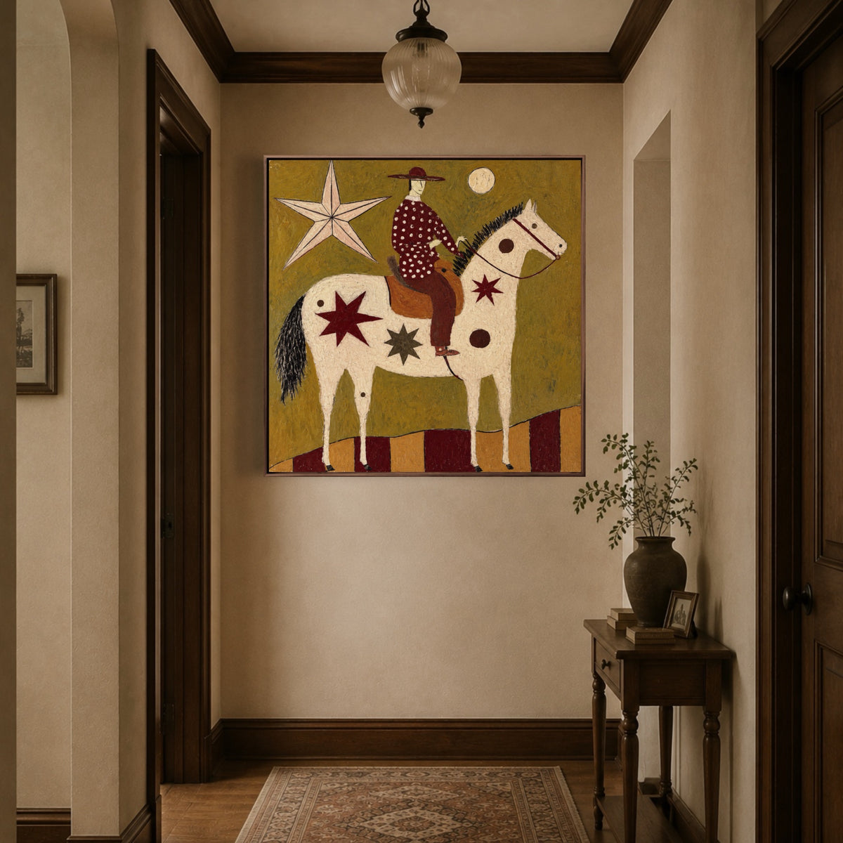 The Starry Outrider — vertical horse & equestrian art, view 1
