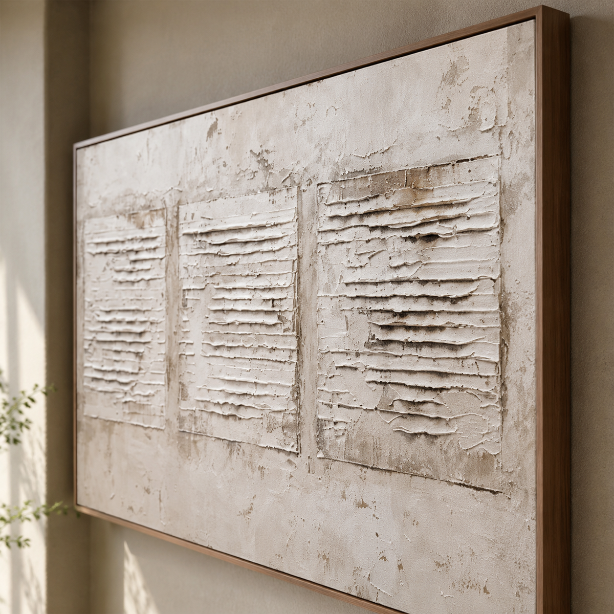 Three Weathered Panels — horizontal textured & impasto art, view 7
