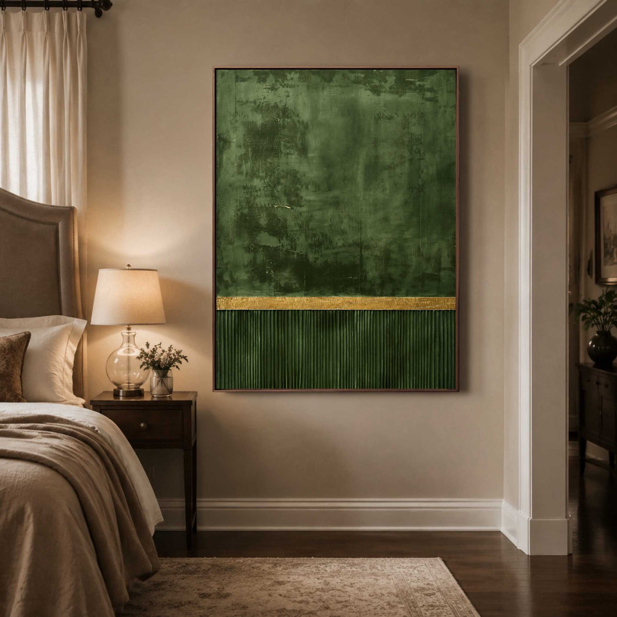 Geometric & Linear Art | Verdant Divided Field - View 2