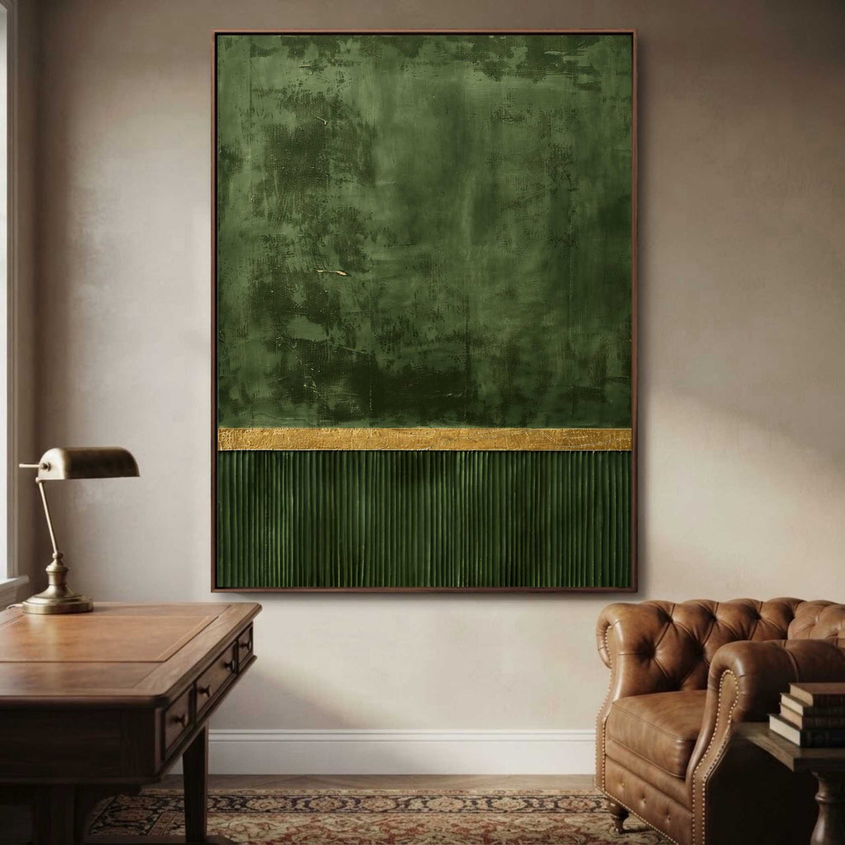 Geometric & Linear Art | Verdant Divided Field - View 3