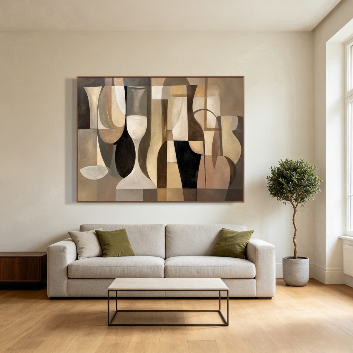 Vessels In Conversation — horizontal geometric & linear art, view 1