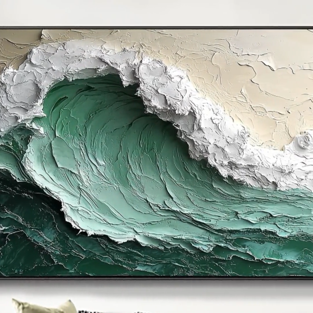 Textured Wave Opulence | Emerald Crest