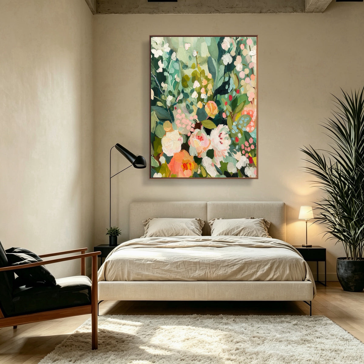 Where Roses Wander — vertical floral & botanical art, view 2
