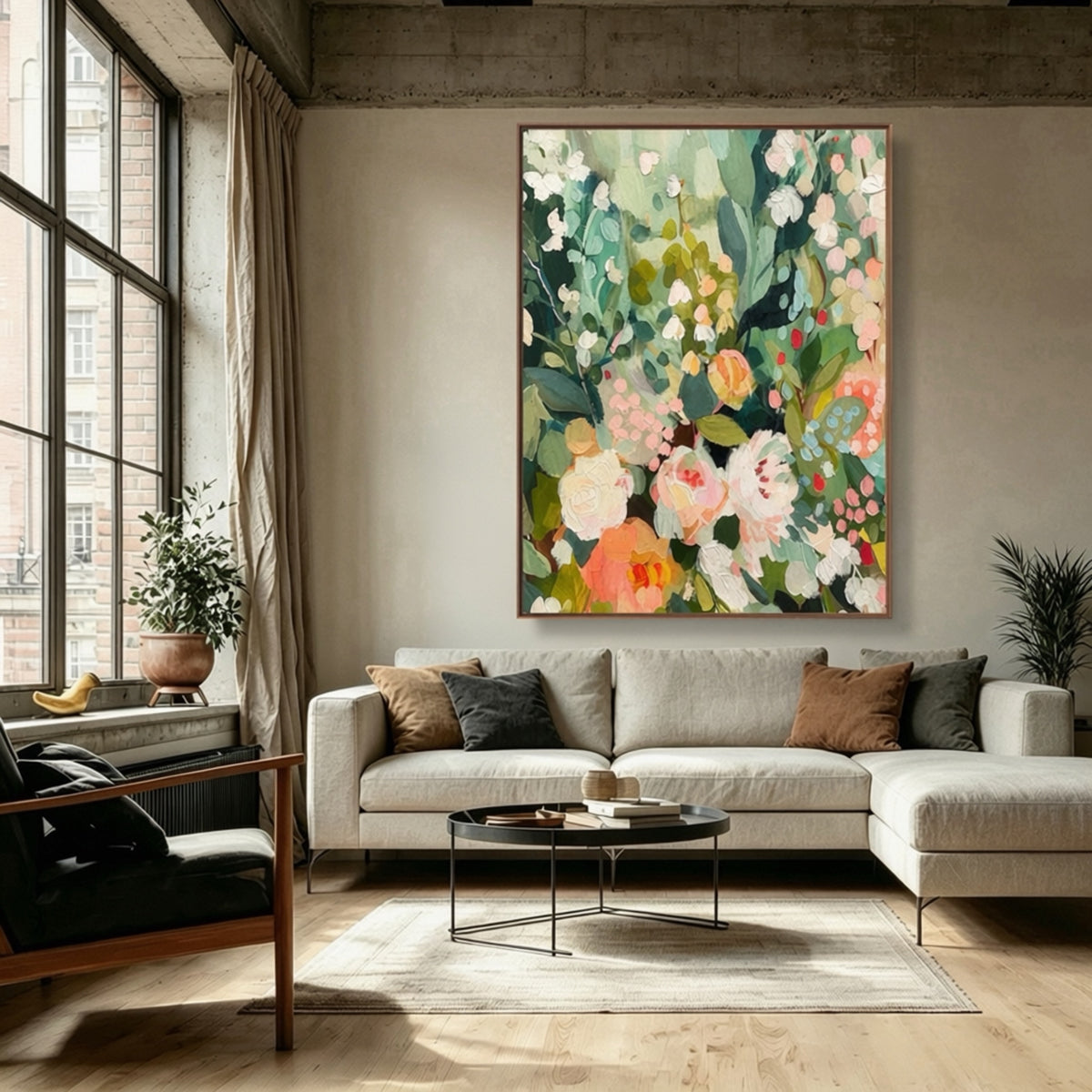 Where Roses Wander — vertical floral & botanical art, view 3