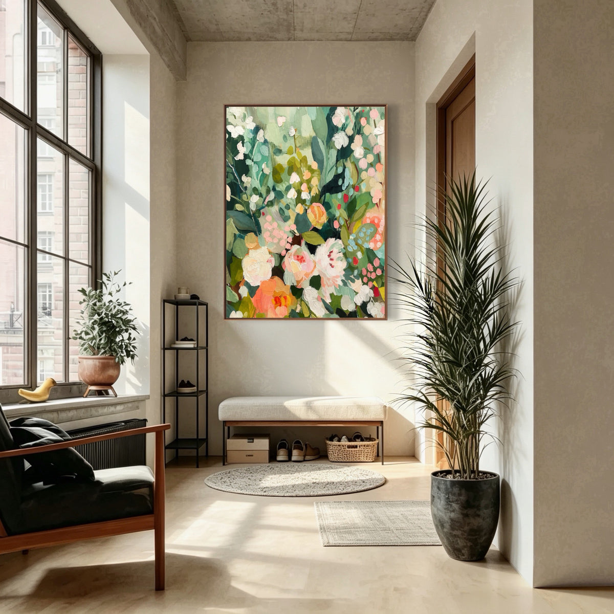 Where Roses Wander — vertical floral & botanical art, view 4