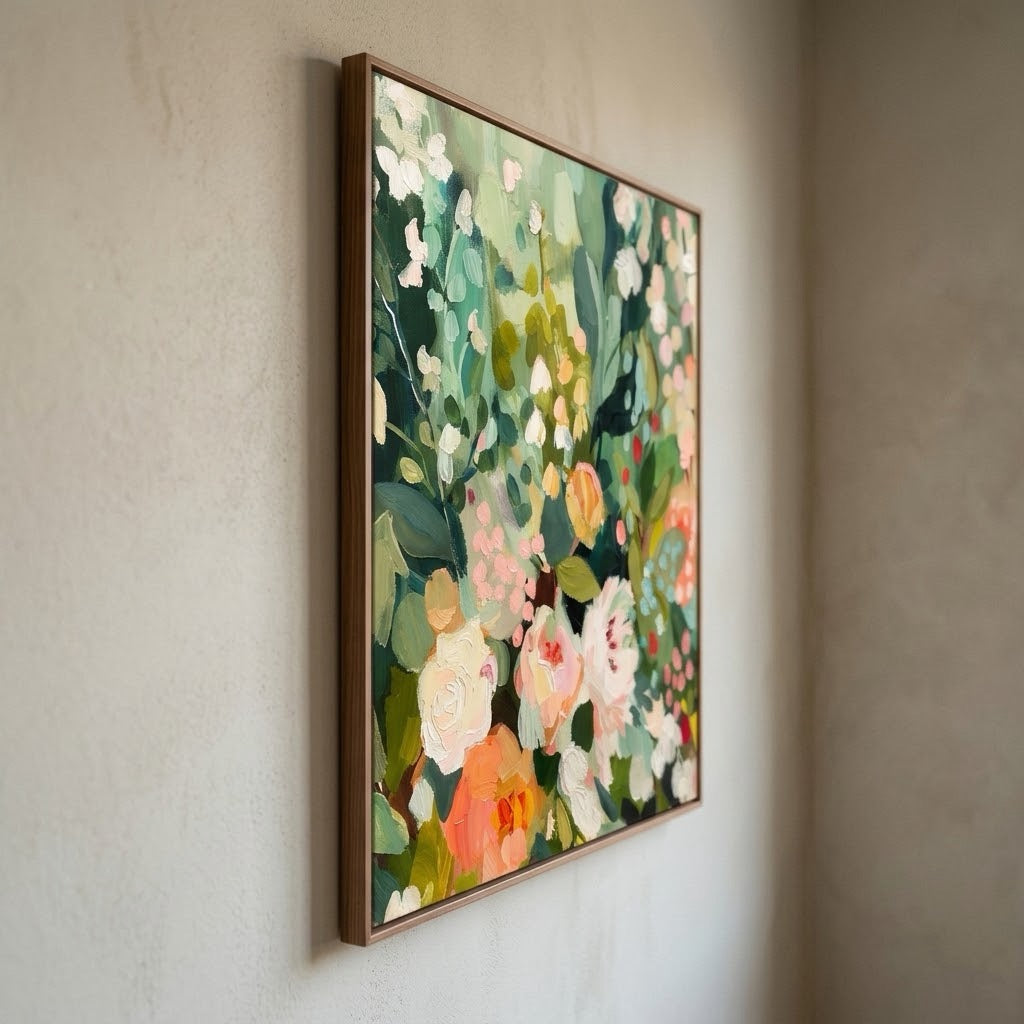 Where Roses Wander — vertical floral & botanical art, view 6