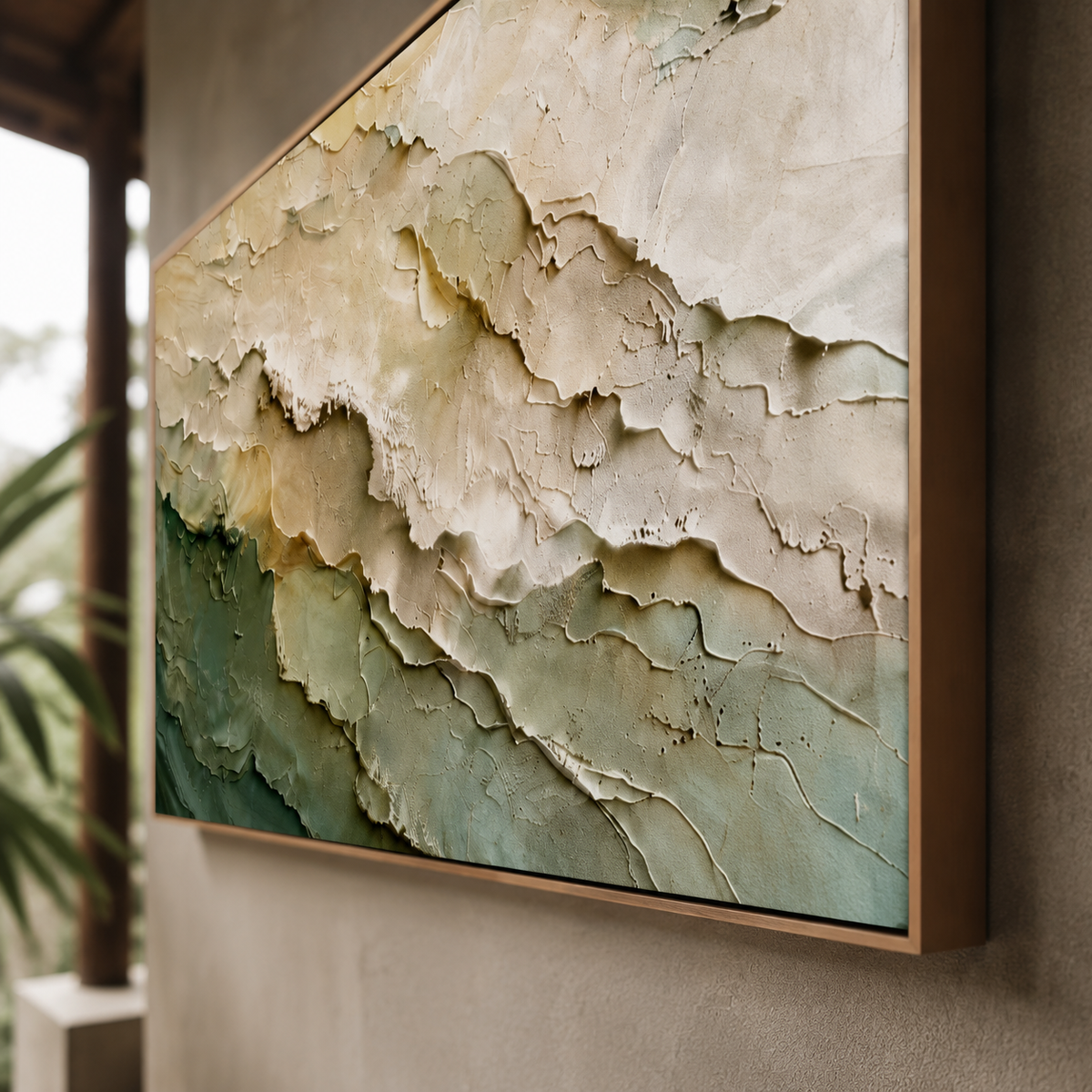 Where Valleys Rise — horizontal textured & impasto art, view 7