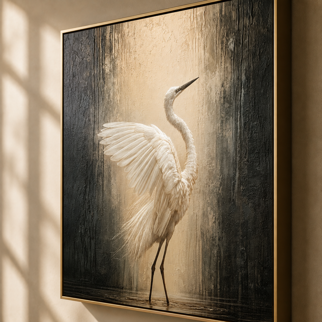 White Heron Pause — artwork view 4