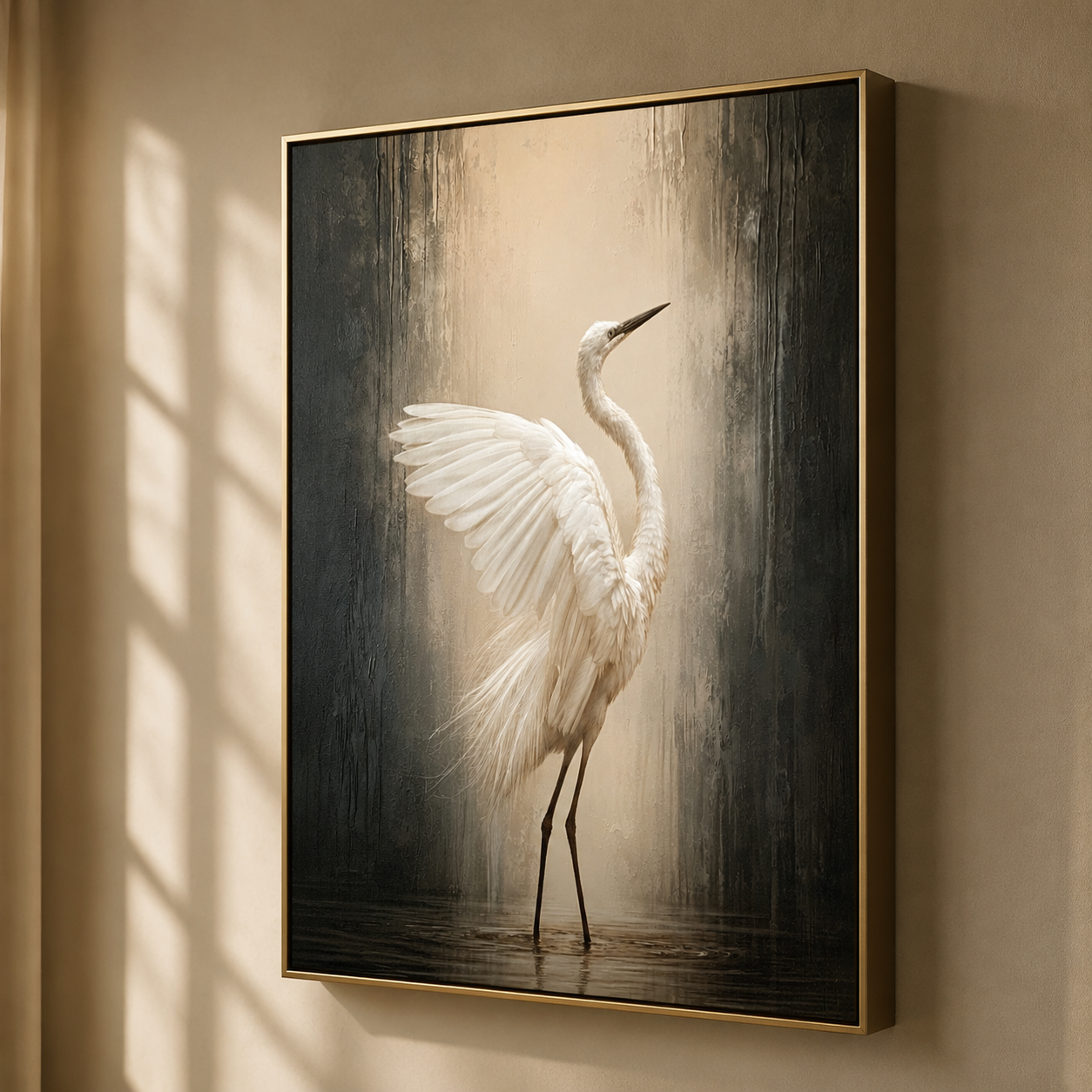 White Heron Pause — artwork view 6
