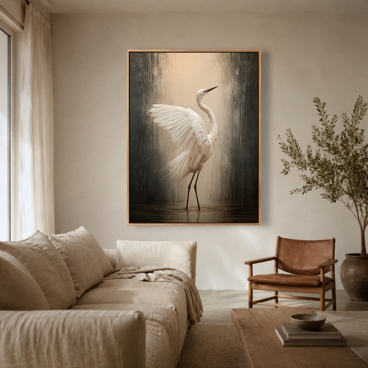White Heron Pause — artwork view 7