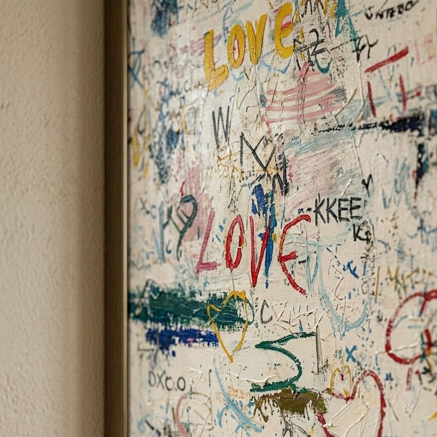 Words Between Marks oil painting room view 6